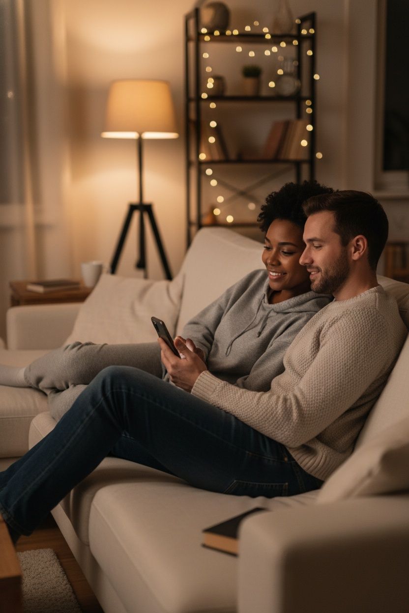 Couple meeting someone special through a late-night couple chat line